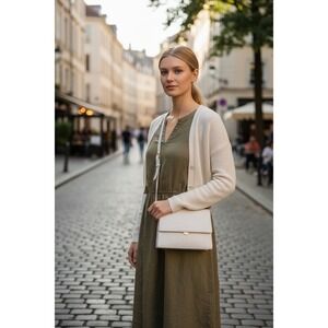 JW PEI Maze Crossbody Bag White Croc Embossed Vegan Leather Gold Hardware